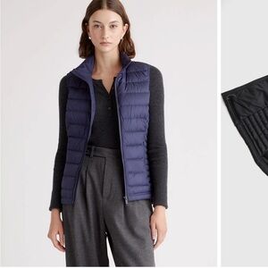 QUINCE Lightweight Down Packable Puffer Vest G90 Navy Blue Sz M NEW